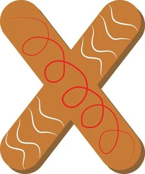 Vector of alphabet holidays ginger cookie isolated on white background. Stock Illustration