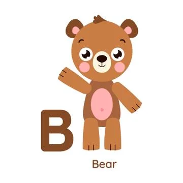 Vector alphabet letter B bear illustration 库存插图