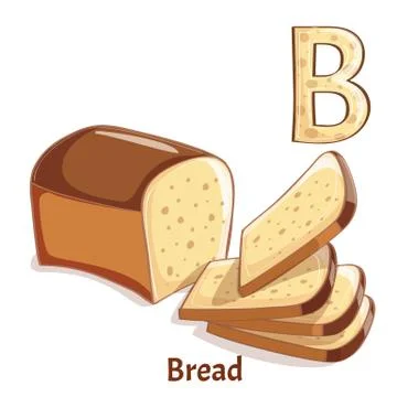 Vector alphabet letter B. Bread Stock Illustration