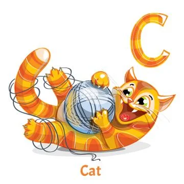 Vector alphabet letter C. Cat Stock Illustration
