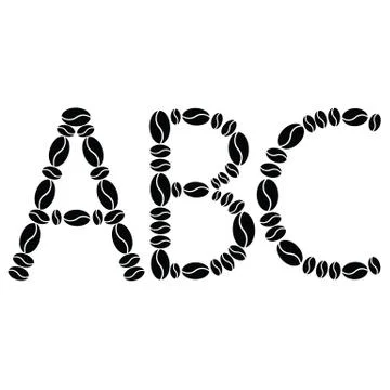 Vector Alphabet set from coffee beans Stock Illustration
