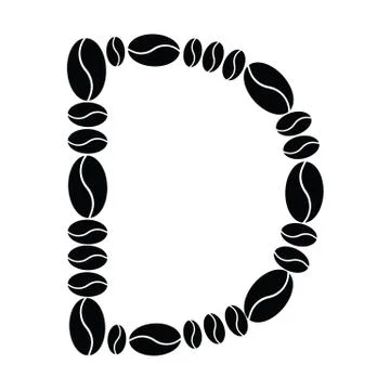 Vector Alphabet set from coffee beans Stock Illustration