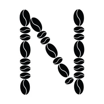 Vector Alphabet set from coffee beans Stock Illustration