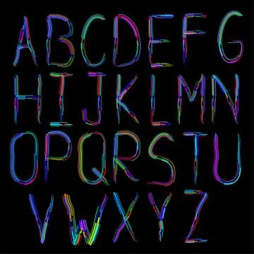 Vector alphabet set in hand drawn style. Stock Illustration