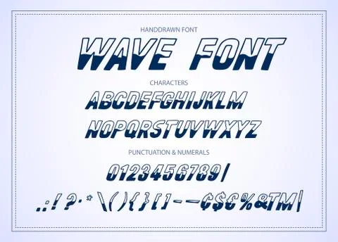 Vector alphabet typeface. Hand drawn modern typeface. Stock Illustration