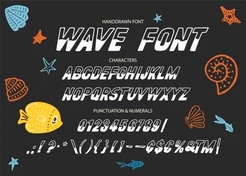 Vector alphabet typeface. Hand drawn modern typeface. Stock-Illustration