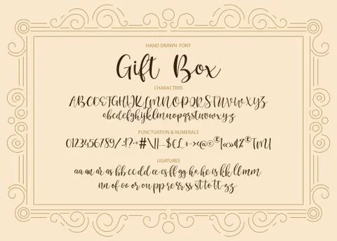 Vector alphabet typeface. Hand drawn modern typeface. Stock Illustration