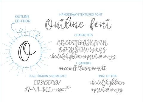 Vector alphabet typeface. Hand drawn modern typeface. Stock Illustration