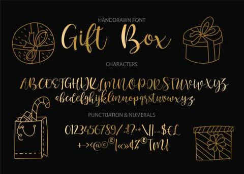 Vector alphabet typeface. Hand drawn modern typeface. Stock Illustration