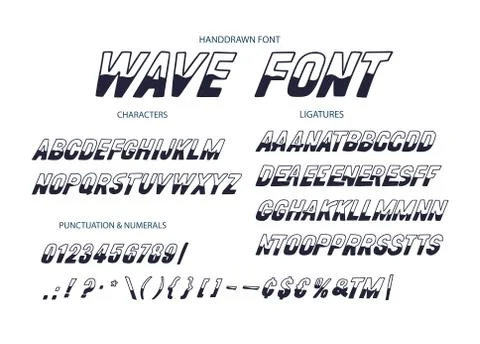 Vector alphabet typeface. Hand drawn modern typeface. Stock Illustration