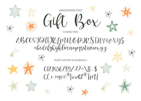 Vector alphabet typeface. Hand drawn modern typeface. Stock Illustration