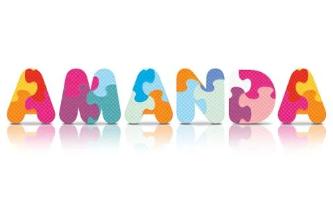 Vector amanda written with alphabet puzzle Stock Illustration