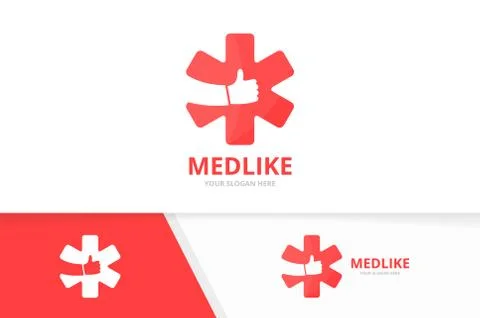 Vector ambulance and like logo combination. Medic and best symbol or icon Stock Illustration