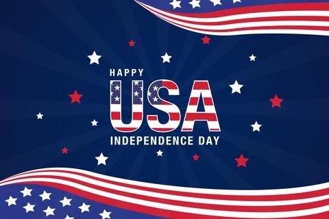 Vector America independence day background with stars and flag Stock Illustration