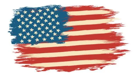Vector American flag in retro style Stock Illustration