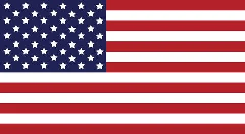 Vector of the American flag. Straight flag of the united states of America. Stock Illustration