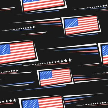 Vector American Flags seamless pattern Stock Illustration