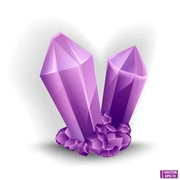 Vector amethyst. Precious stone, gemstone. Ilustração Stock
