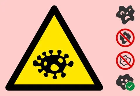 Vector Amoeba Warning Triangle Sign Icon Illustrazione stock