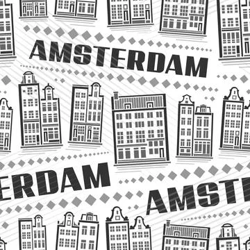 Vector Amsterdam Seamless Pattern Stock Illustration