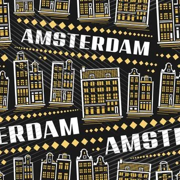 Vector Amsterdam Seamless Pattern Stock Illustration