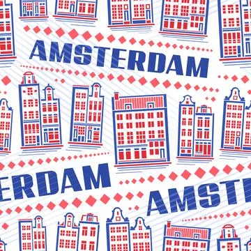 Vector Amsterdam Seamless Pattern Stock Illustration