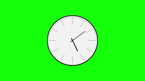 Vector analog clock hands arrows rotation animation on a green chromakey ba.. Video stock 295889696