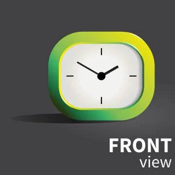 Vector analog realistic desk clock Stock Illustration