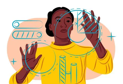 Vector analytics in shadow of sharp lines style Stock Illustration