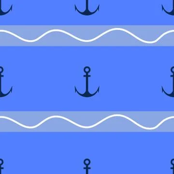Vector  anchor seamless pattern Stock Illustration