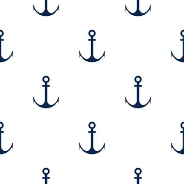 Vector  anchor seamless pattern Illustrazione stock