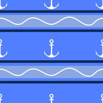 Vector  anchor seamless pattern Stock Illustration
