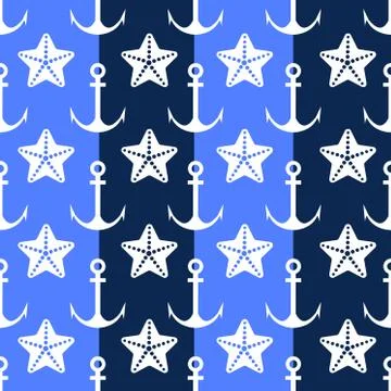 Vector  anchor seamless pattern Stock Illustration