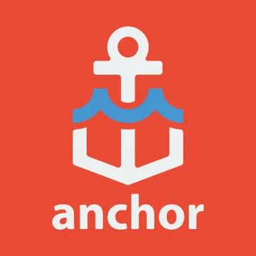 Vector anchor with wave Stock Illustration