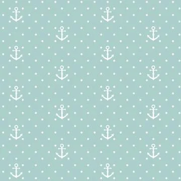Vector anchors seamless pattern in a naurtical or marine themed background su Stock Illustration
