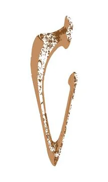 Vector ancient bevel letter. Stock Illustration