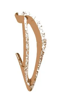 Vector ancient bevel letter. Stock Illustration