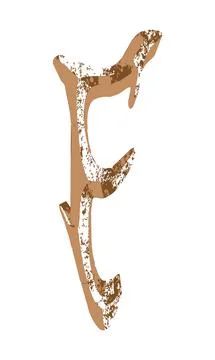 Vector ancient bevel letter. Stock Illustration