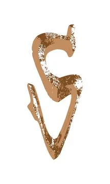 Vector ancient bevel letter. Stock Illustration