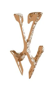 Vector ancient bevel letter. Stock Illustration