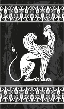 Vector Ancient Greek Sphinx Illustrazione stock