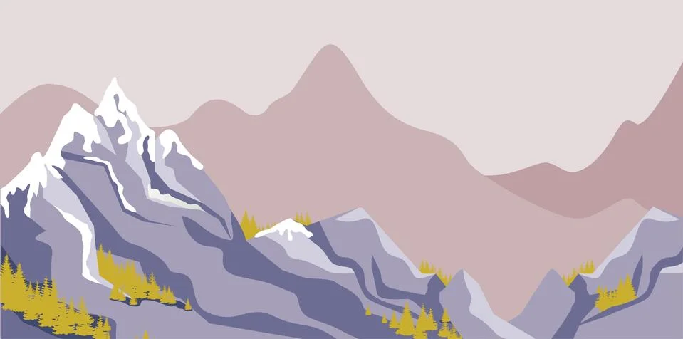 Vector andes mountains forest background texture seamless pattern Illustrazione stock