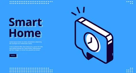 Vector anding page of smart home with clock icon イラスト素材