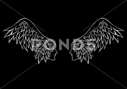 Vector angel wings. Stock Illustration