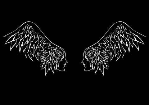 Vector angel wings. Stock Illustration