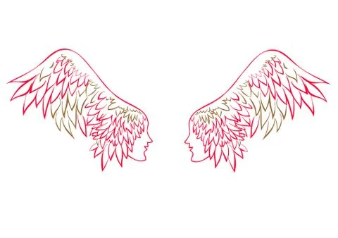 Vector angel wings. Stock Illustration