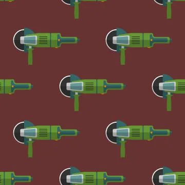 Vector angle grinder seamless pattern. 스톡 일러스트