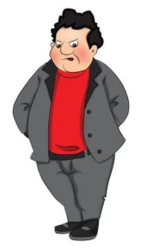 Vector of an angry fat man. 库存插图