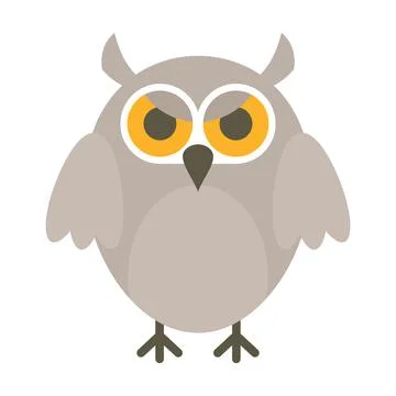 Vector angry owl in flat style Stock Illustration