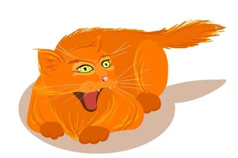 Vector angry red cat isolated Stock Illustration